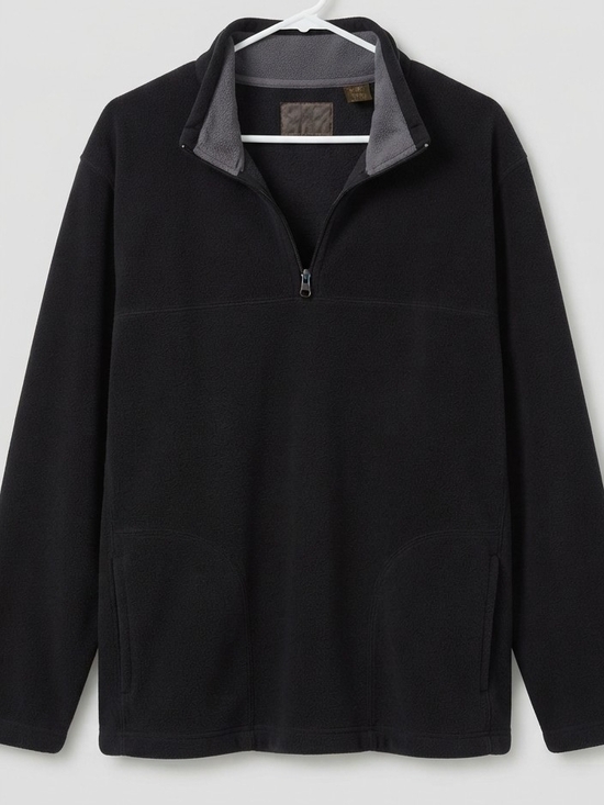 Other - Vintage Weatherproof Black Fleece Quarter Zip Pullover Sweater Jacket Men's XL